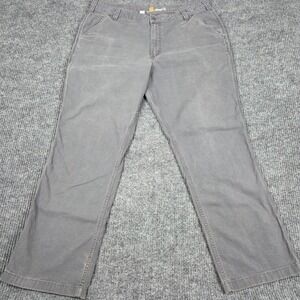 Carhartt Mens Relaxed Fit Rugged Flex Canvas Work Pants Gray 102291 40x32